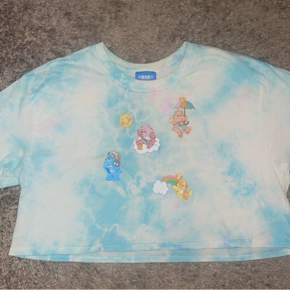 CARE BEARS RAINING TIE DYE CROP TEE